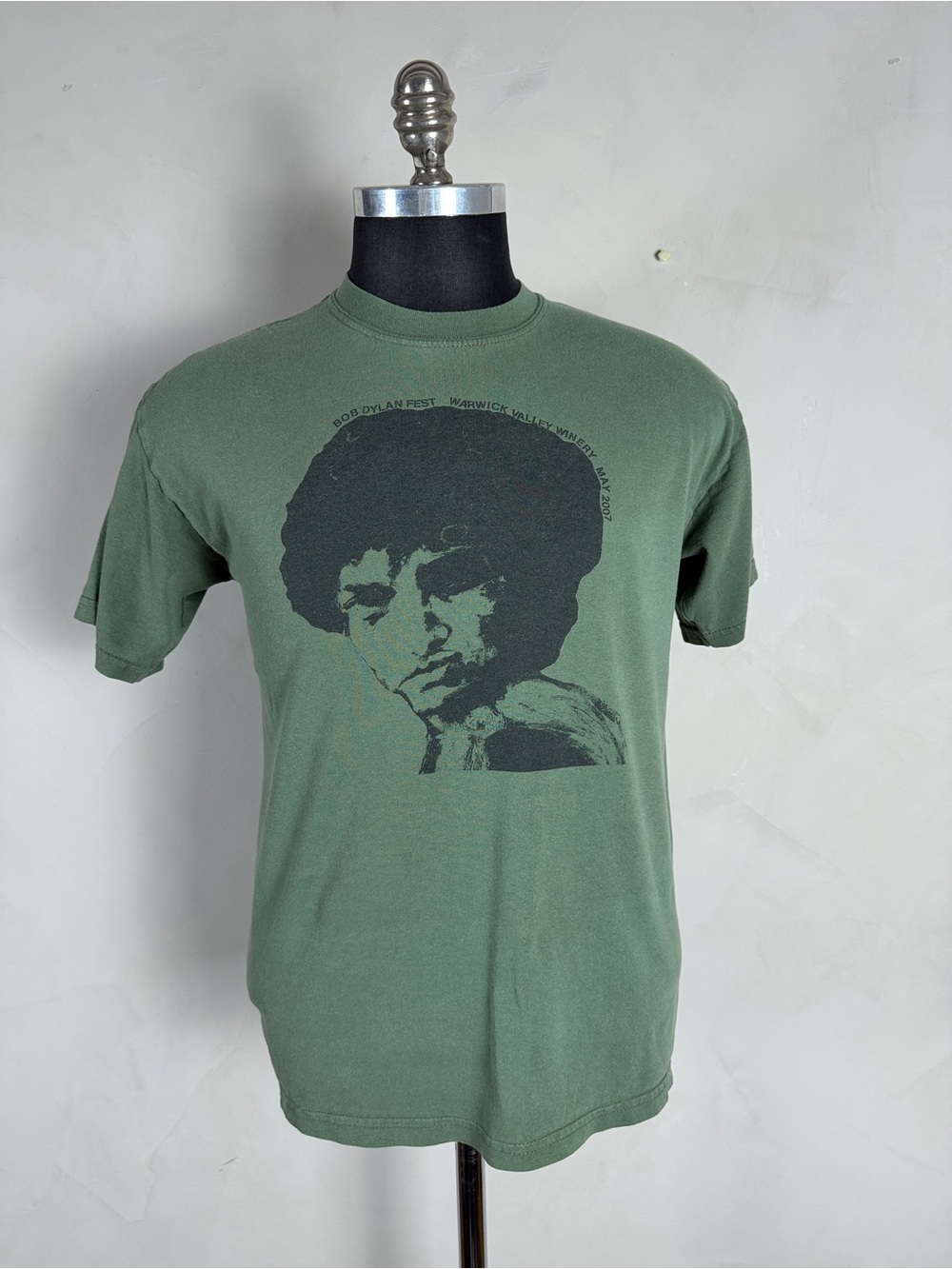 2007 Bob Dylan Fest Warwick Valley Winery Graphic Tee Green M